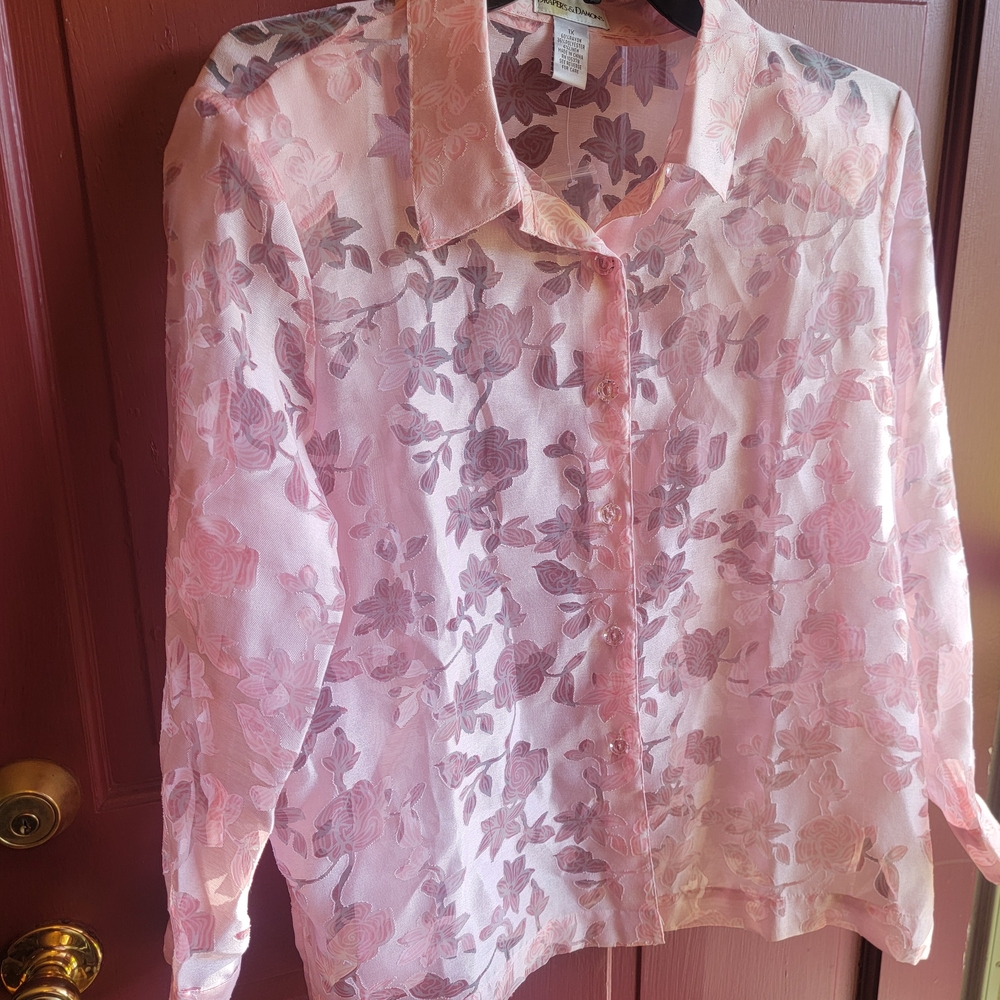 Floral Sheer Pink Blouse